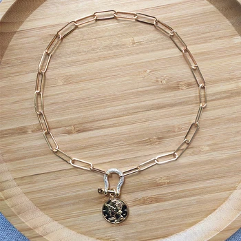 

women Handmade punk charm pendant necklace fashion U-shaped buckle openable carabiner choker hip-hop style neck accessory 2020