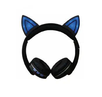 

TWISTER.CK Cat Ear LED Lighting Headset Wireless Bluetooth 5.0 Earphone with Mic Foldable Children Earphone Lovely for Adults