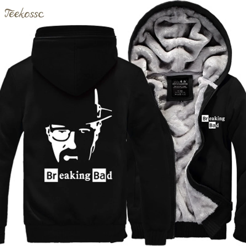 Breaking Bad Heisenberg, толстовки, толстовка, мужская, зимняя, теплая, флисовая, толстая, с капюшоном,, мужская, хипстер, высокое качество, повседневная куртка, пальто