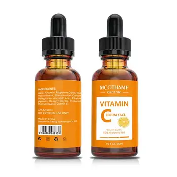 

30ml Vitamin C Face Serum Liquid Freckle Removal Acne Serum Scars Spot Hyaluronic Acid Dark Vc Fade Anti-wrinkle Face F8H6