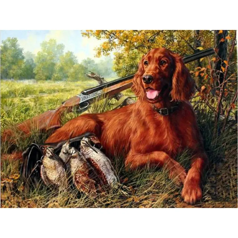 Needlework-3d-diy-diamond-painting-cross-stitch-hound-kit-diamond-embroidery-mosaic-Gun-and-dog-decorative