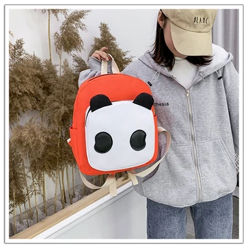 

2020 Luxury Canvas Patchwork Schoolbag Multifunctional Backpack Cute Girl Backpack Cartoon Panda Lady Backpack Computer Backpack