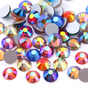 

Multi-Color Crystal Glass Glitter Rhinestone Hot fix & Non hotfix Flatback Rhinestones For Nail Art Sewing & Fabric Decoretion