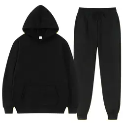 Sweat à capuche et pantalon de survêtement pour homme, ensemble de 2 pièces unisexe, vêtements d'entraînement décontractés et solides, hiver 
