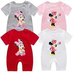 Summer Newborn Baby Rompers Cartoon Minnie Mouse Print Baby Girls Jumpsuit Roupas Bebes Infant Clothes Toddler Pajamas Outfit