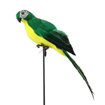 

25cm Handmade Simulation Parrot Feather Lawn Figurine Ornament Animal Bird Garden Bird Prop Decoration