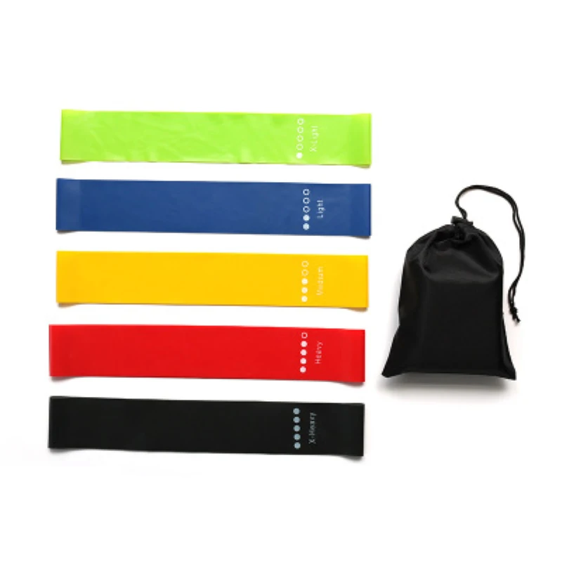 5 Solid Colors Resistance  Fitness Workout Rubber Loop Latex Yoga Gym Strength Training  Athletic Equipment Bands