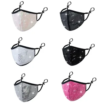 

Mascarillas Face Mask Reusable Travel Outdoor Breathable Mask With Mesh Sequins Dustproof Protective Mask Mondkapjes Wasbaar New