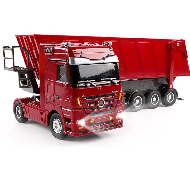 Children's Remote Control Toy Dump Truck Truck 2.4GHZ Remote Control Car Dump Truck Engineering Car Six-Way Remote Control Car
