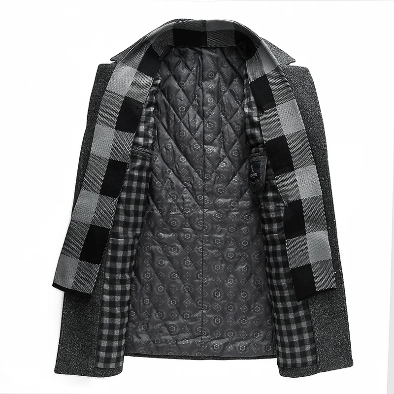 Хорошее зимнее Мужское пальто VogueWool модное деловое длинное плотное тонкое шерстяное пальто куртка Мужская Peacoat брендовая одежда