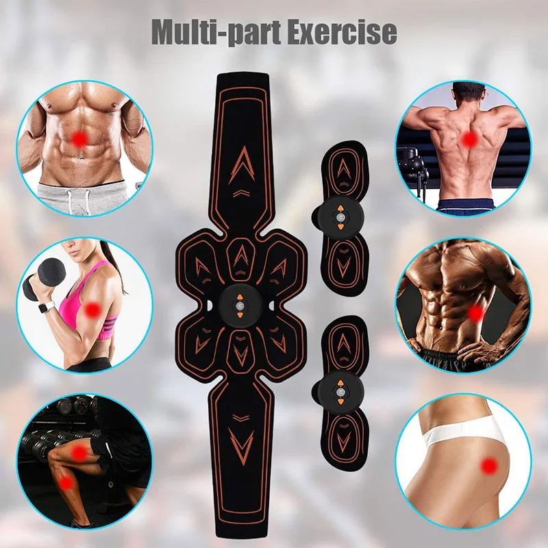 Muscle Stimulator Abdominal Musculaire Electrostimulation Electro Stimulateur ABS EMS Home Gym Belly Arm Leg Massage USB Charged