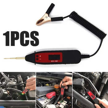 

Car Voltage Test Pen 5-36V LCD Digital Electric Voltage Test Pen Probe Detector Tester LED Light TPU Spring Wire