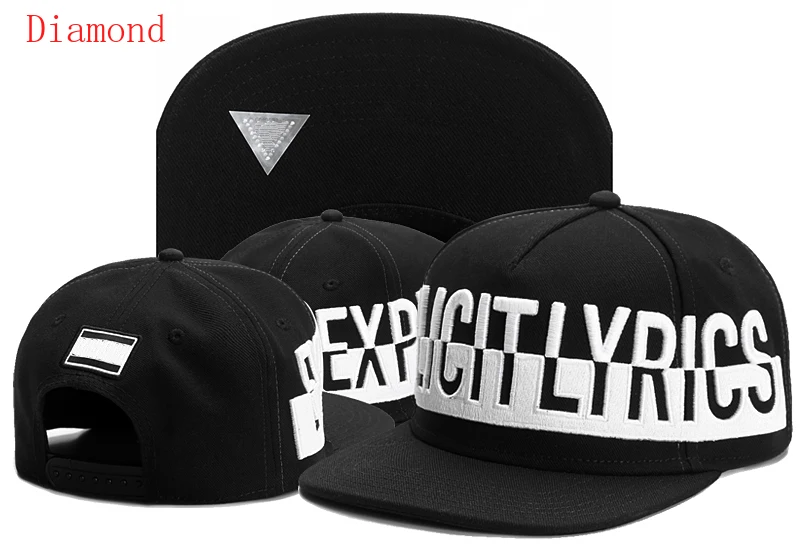 

Diamond Black and white letters Embroidery hip hop snapback hats caps for men women baseball cap gorras hombre casquette femme
