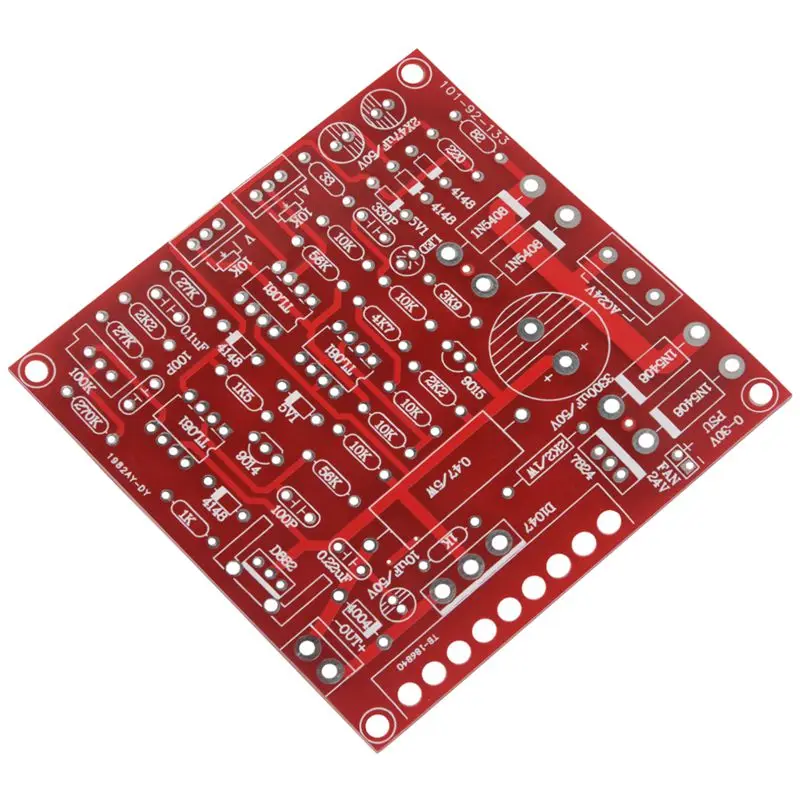 Красный 0-30V 2mA-3A постоянный Регулируемый источник питания DIY Kit PCB