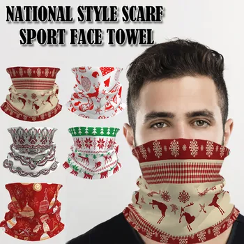 

New Hot Christmas Pattern Print Cycling Hiking Mask Outdoor Turban Ride Men And Women Sports Seamless Mask Headwear Máscara #LR4