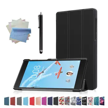 

Slim Magnetic Folding Cover For Lenovo Tab 7/Tab4 7(TB-7504F/N/X) PU Leather Stand Cover For Lenovo Tab 7 protec +Touch Pen