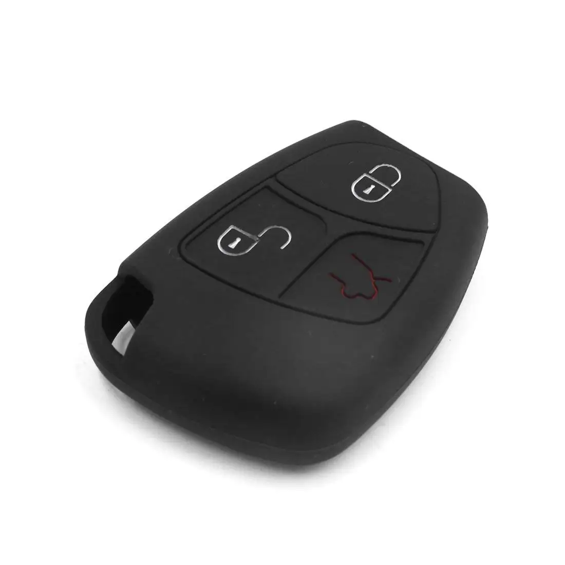 X Autohaux Custodia Per Chiave A Distanza Per Auto Durevole In Silicone Nero 3 Pulsanti Per Mercedes Benz Amg C B E Class