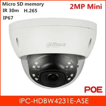 

Dahua Mini Camera 2MP IR Mini Dome Camera Night Vision Smart Detection Sd card supported Security camera IPC-HDBW4231E-ASE