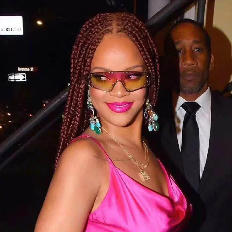 TOYEARN, роскошные, брендовые, дизайнерские, Rihanna, без оправы, негабаритные, кошачий глаз, солнцезащитные очки для женщин, градиентные линзы, винтажные, солнцезащитные очки для женщин