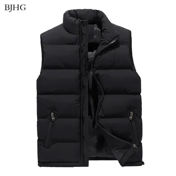 

BJHG 2020 New Casual Vest Men Autumn Winter Sleeveless Jackets Male Solid Waistcoat Men's Autumn Vests Warm Outwear M-5XL