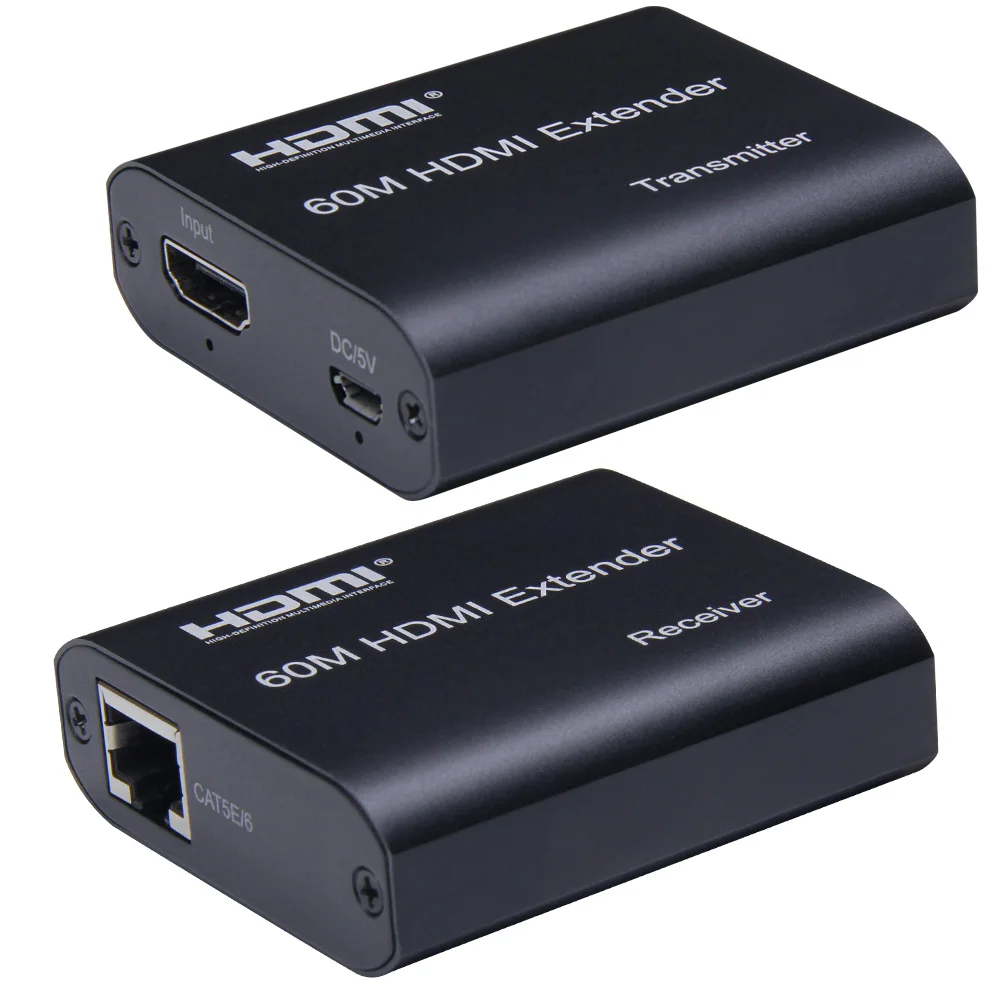 HDMI удлинитель с кабелем cat6/cat5e до 60 м 165ft full HD1080P поддерживает кабель усилитель для