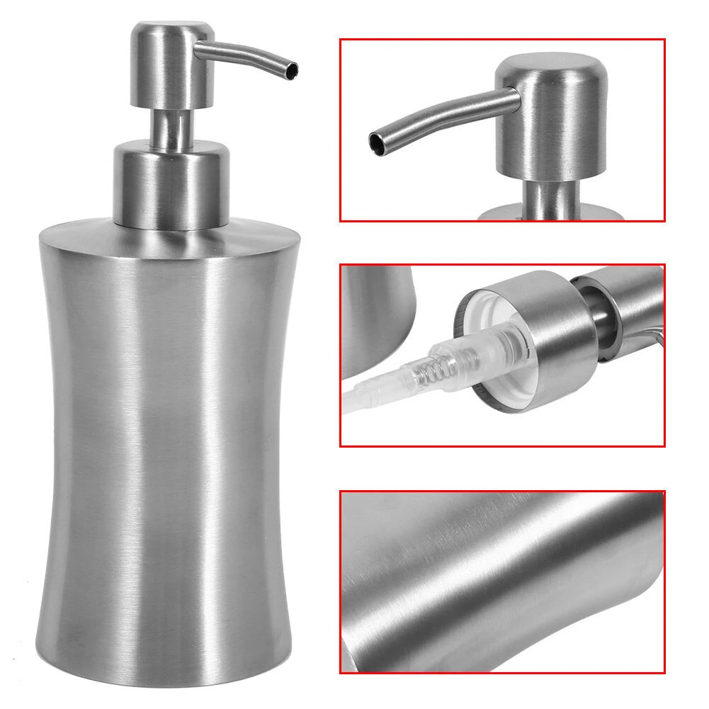 Hotel Home Liquid Soap Dispenser Office Pump Bottle Bathroom Hand Sanitizer Lotion Push Type Kitchen Shower Gel Stainless Steel