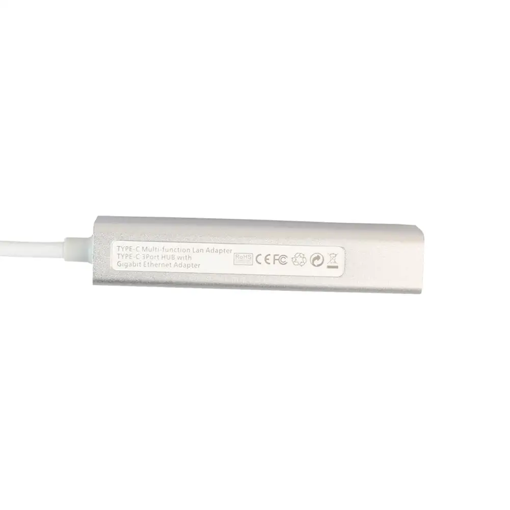 USB 3,1 Тип C до 3 Порты и разъёмы USB 3,0 концентратор с RJ45 10/100/1000 Gigabit Ethernet сетевой адаптер проводной преобразователь кабель# N