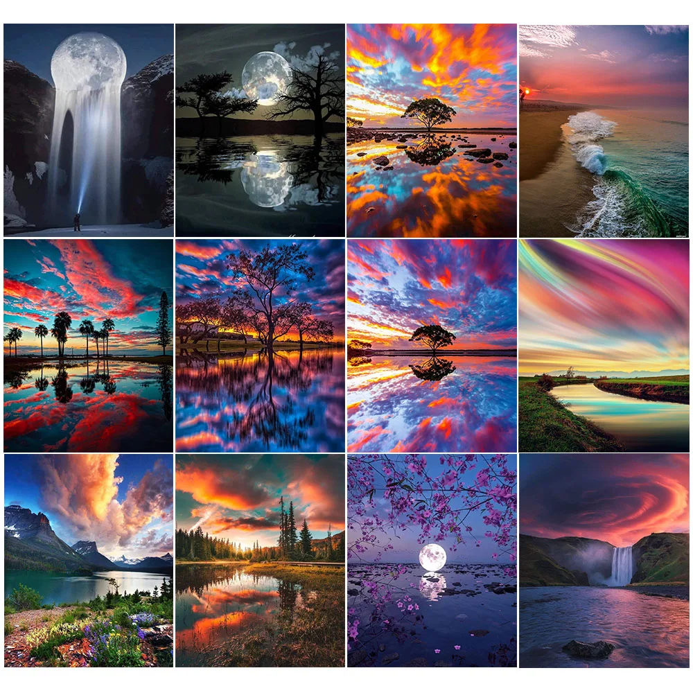 5D Diamond Painting Landscape Picture Art Rhinestone DIY Embroidery Cross Stitch Mosaic Needlework Home Decor | Дом и сад