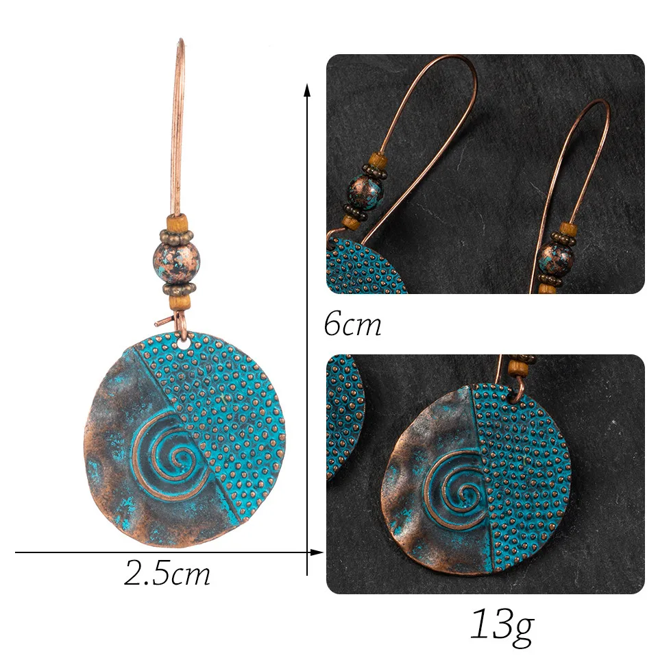 Vintage Ethnic Long Metal Leaf Big Drop Earrings for Women 2019 Bohemian Geometric Tassel Fringe Stones Women's Earring Jewelry (1)