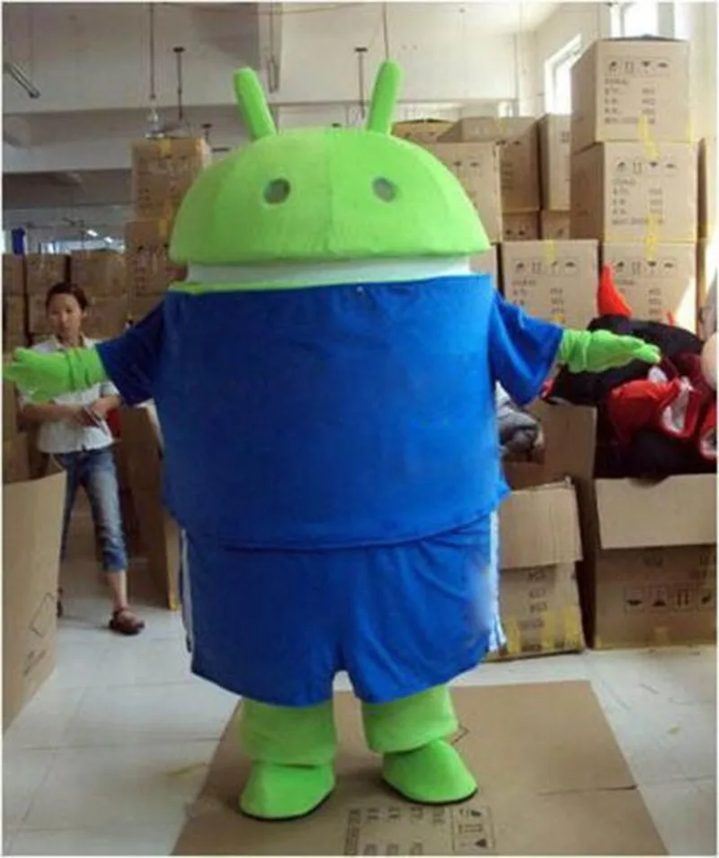 Рекламный костюм робота-талисмана на Android, маскарадный костюм для взрослых, нарядное платье, наряды высокого качества с героями мультфильмов, одежда унисекс