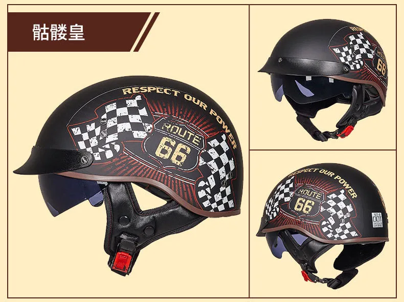 Colour 5 GXT мотоциклетный шлем для мужчин, винтажный шлем Casco, мотоциклетный шлем с открытым лицом, мотоциклетный гоночный шлем для верховой езды, сертификация в горошек, шлем - Цвет: Colour 5