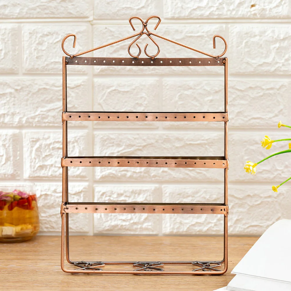 4-Tier Durable Jewelry Stand Rack Earrings Display Organizer Holder Props Shelf Earrings Ear Studs Jewelry Show Plastic Jewelry