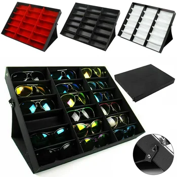 

18 Grid Sunglasses Storage Box High Capacity Organizer Glasses Display Case Stand Holder Eyewear Eyeglasses Box Sunglasses Case