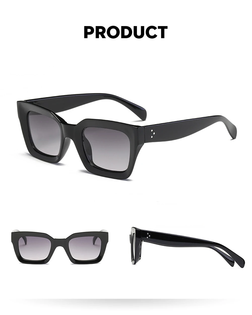 MUSELIFE 2025 New Square Cat Eye MEN Sunglasses Vintage Design Sun Glasses For Male Eyewear UV400