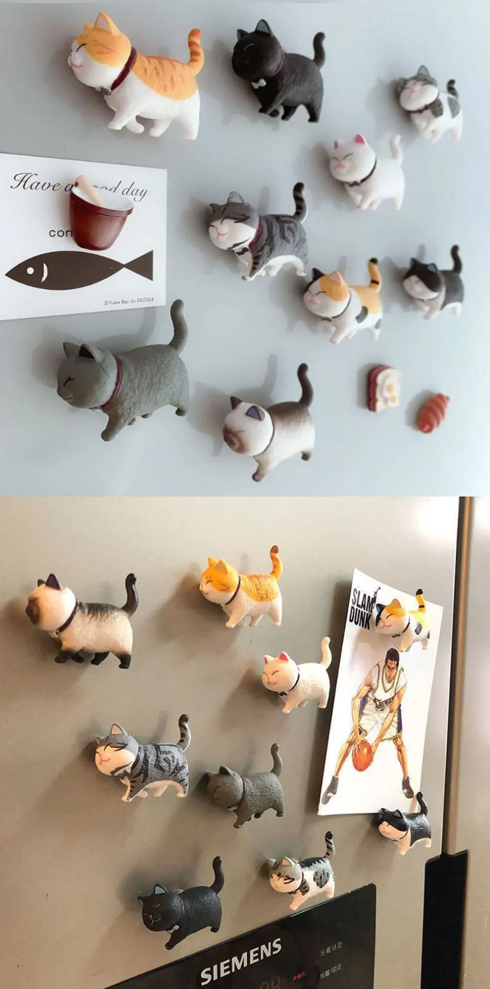 3D Stereo Cute Turnable Kitten Art Design Animal Series Home Decor Fridge Magnet Refrigerator Decoration Gift_voghion.com
