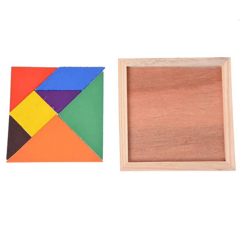 Обучающие деревянные семь частей головоломки Tangram головоломки детские игрушки