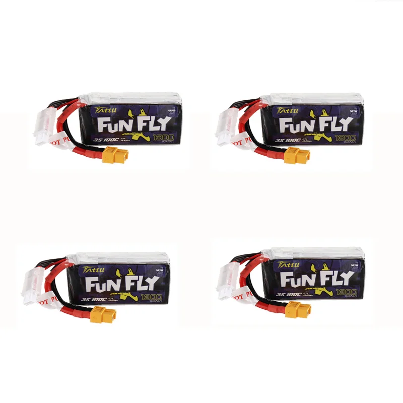 TATTU FUNFLY 11 1 В 1300 мАч 100C 3S Lipo батарея XT60 разъем для радиоуправляемого квадрокоптера