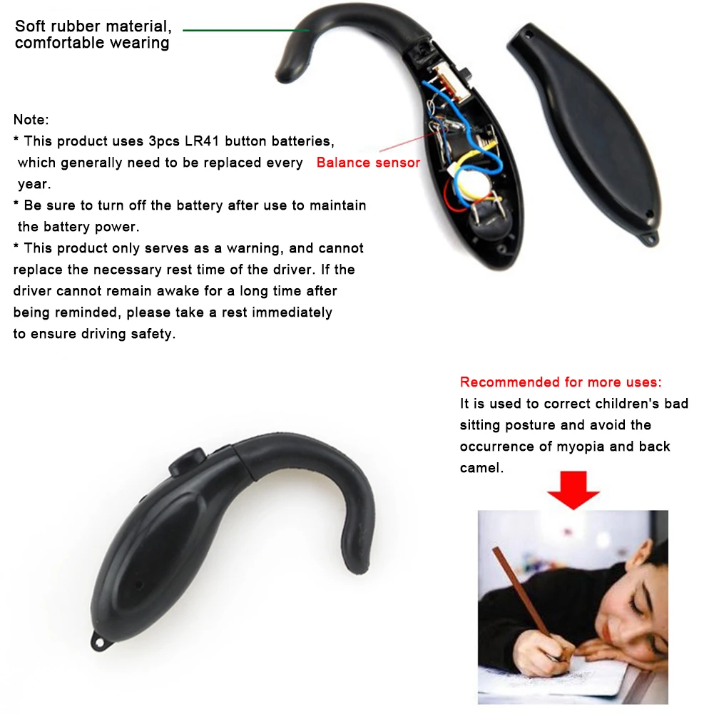 Car Driver Sleepy Reminders Anti-Sleep Alarm Drowsy Alarm Sound Keep Awake Anti Sleep For Driver Student Security Guard
