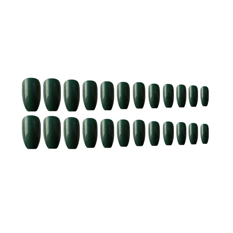 Nusx Extra Long French Fake Nail Extreme Stiletto Sharp Gradient Green 24pcs Fake Nails Acrylic False 4