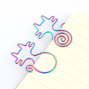 

8Pcs/lot Stationery Rainbow Cat Folder Planner w51s Scrapbooking w51s Message Metal Paper Clip Bookmark
