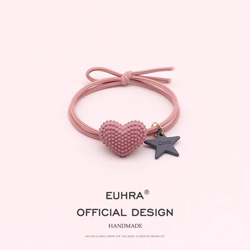 EUHRA, 5 цветов, ободок для волос с сердечками, сердечками и звездочками, эластичная повязка для волос для женщин и девочек, детские аксессуары для волос, резинка - Цвет: Color D