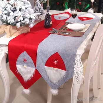 

Christmas Table Flag Cute Forest Man Table Runners Towel Decoration Tablecloth Decors Ornanments Caminos De Mesa De Navidad