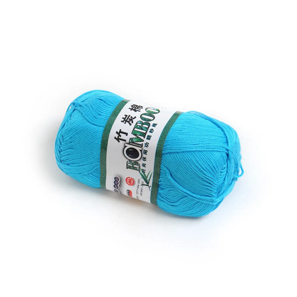 Peacock Blue Wholesale! popular colors Super Soft Natural Smooth Bamboo Cotton Knitting Yarn - Цвет: Peacock Blue