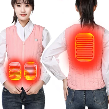 

-60 USB Infrared Electric Heating Vest Women Outdoor Flexible Thermal Winter Warm Jacket Clothing for Sports Hiking Riding Cloth