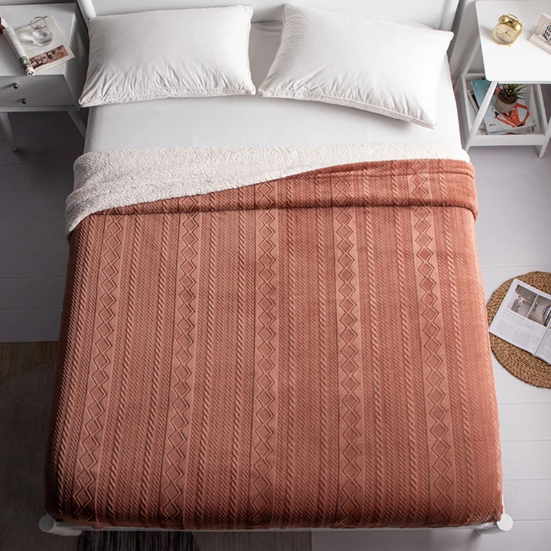 

Soft Warm Fluffy Striped Flannel Blankets For Beds Throw Winter Bed Linen Sofa Cover Bedspread Blankets 1pc #s