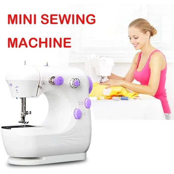 

Mini Electric Sewing Machine Portable Household Beginner Tailors Crafting Mending Home GHS99