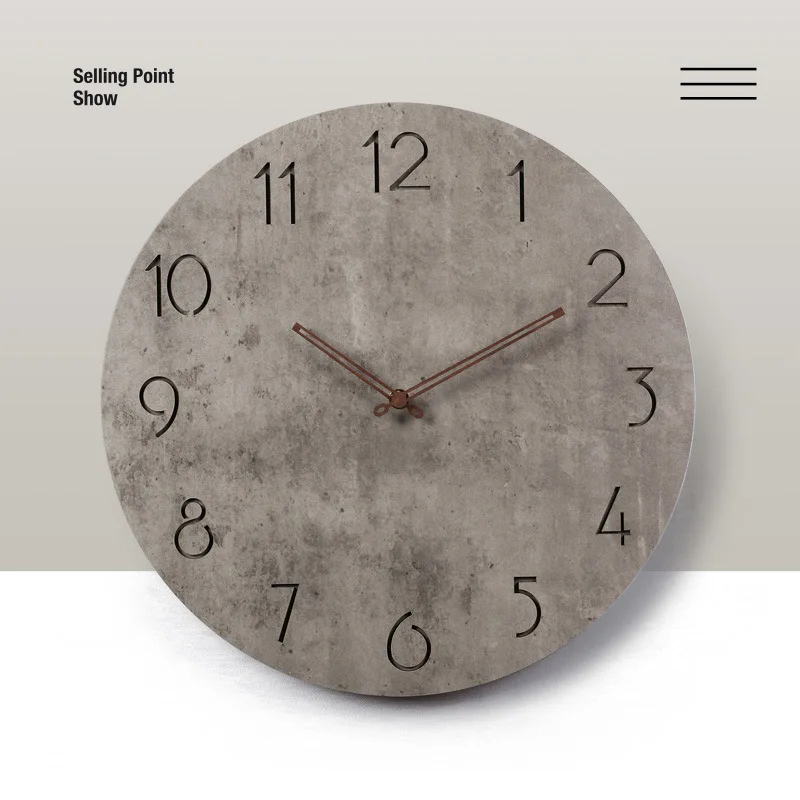 12/16 Inches Home Digital Wall Clocks Creative Numbers Needle Mute Clock for Living Room Bedroom Office Wall Decoration