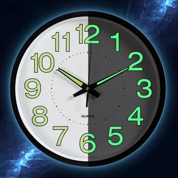 

Plastic Wall Clock Luminous Wall Clock Quartz Modern Design Bedroom Living Room Glowing In The Dark Home Decoration