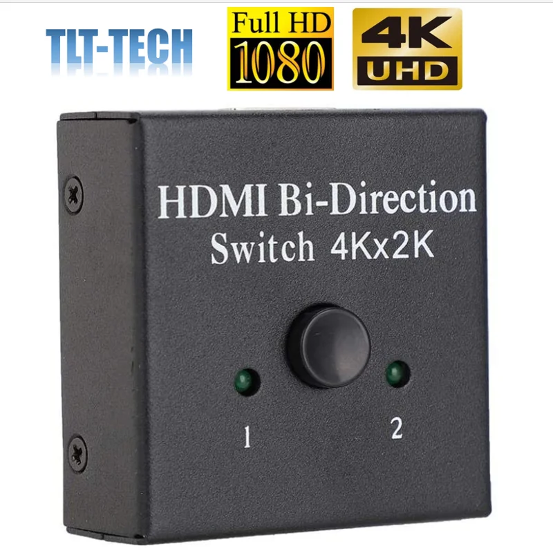 

HDMI Switcher with HDMI Port Support 3D up to 1080P and 4Kx2K Resolution 5.1Gbps HDMI Selector Bidirectional Plug and Play