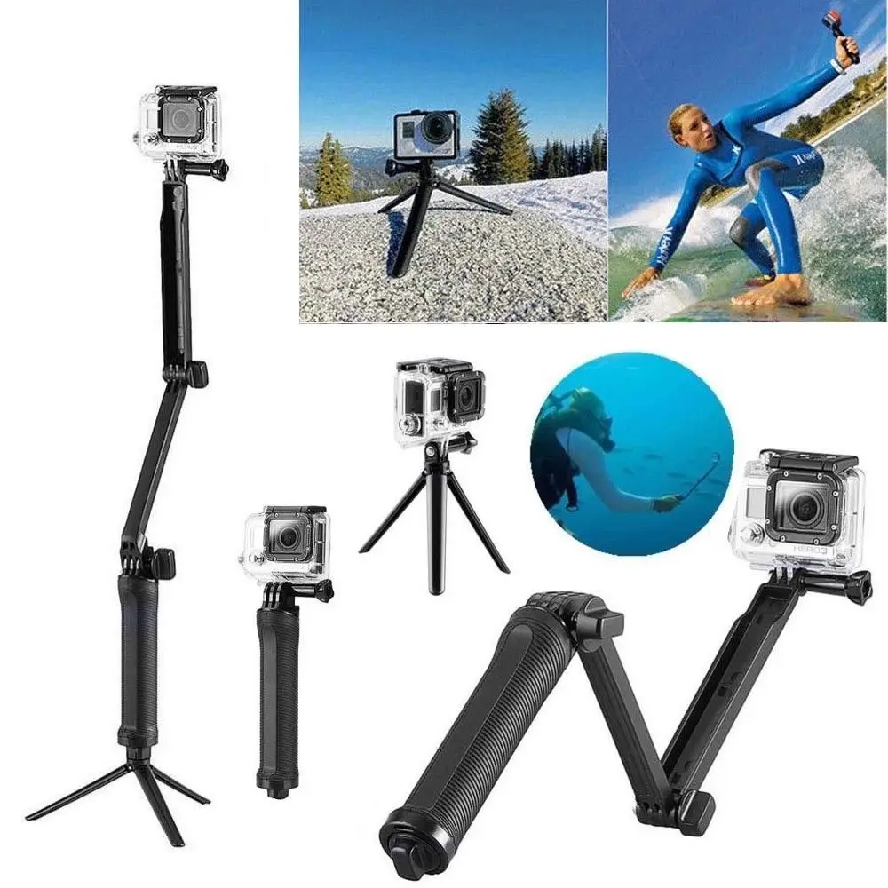 3 полосный монопод с регулируемой верхней рукояткой штатив для селфи GoPro Hero 7 6 5 4 +